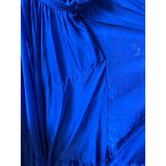 Mac Duggal 67911 Royal Blue Chiffon Cutout Ruffled Empire Waist Dress Size 12 - Picture 9 of 12